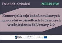 Komercjalizacja badań naukowych na uczelni w ośrodkach badawczych w odniesieniu do Ustawy 2.0 - Szkolenie online