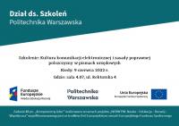 Rekrutacja na drugą edycję szkolenia – Kultura komunikacji elektronicznej i zasady poprawnej polszczyzny w pismach urzędowych Rekrutacja na drugą edycję szkolenia – Kultura komunikacji elektronicznej i zasady poprawnej polszczyzny w pismach urzędowych