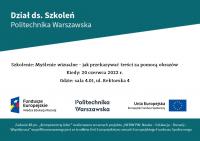 Rekrutacja na drugą edycję szkolenia – Myślenie wizualne – jak przekazywać treści za pomocą obrazów