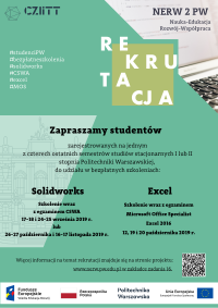 Ruszyła rekrutacja na szkolenia dla studentów PW (I edycja) !