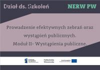 Szkolenie online - Prowadzenie efektywnych zebrań oraz wystąpień publicznych. Moduł II- Wystąpienia publiczne Szkolenie online - Prowadzenie efektywnych zebrań oraz wystąpień publicznych. Moduł II- Wystąpienia publiczne